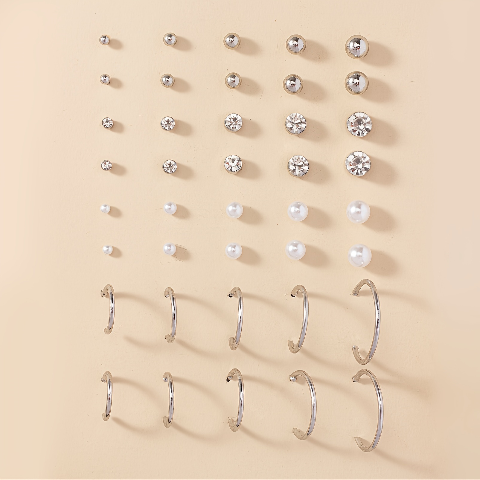 20 Pairs Pearl Ear Studs Women's Holiday Gift